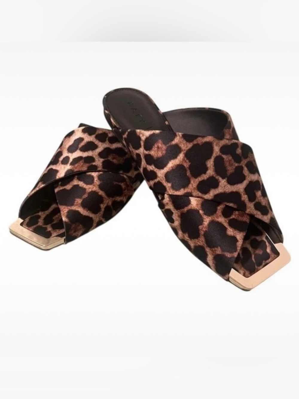 Leopard Criss Cross Slide Sandals Resort Chic Animal Print Coastal Luxury 7.5